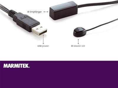 IR 8213 Extender - Marmitek IR100USB - IR Blaster - Steuergeräte hinter dem Fernseher mit Ihrer eige