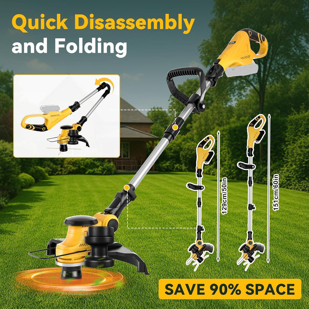 Akku Strimmer kompatibel mit Dewalt 20V Akku, 3-in-1 Falt-Kombi mit bürstenlosem Motor 30cm Schnittb