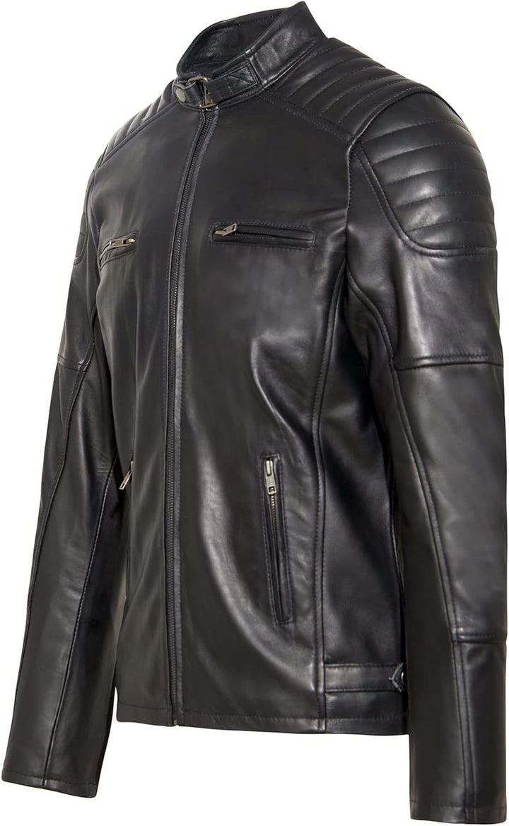 URBAN 5884 Herren Ralf, Lederjacke Echtleder Weich und Strapazierfähig 4XL Schwarz, 4XL Schwarz