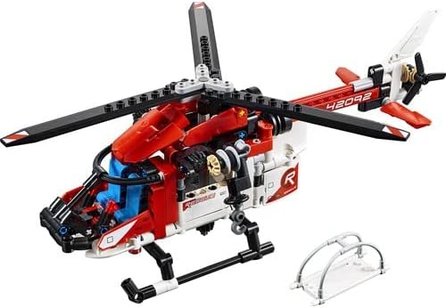 Lego 42092 Technic Rettungshubschrauber Bauset, 2-in-1 Flugzeug Spielzeug für Jungen und Mädchen ab
