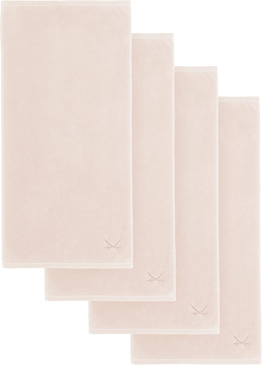 Sansibar Handtuch mit gesticktem Säbel Logo Badtuch 100% Baumwolle 50x100 cm (4er Set, Sand) 4er Set