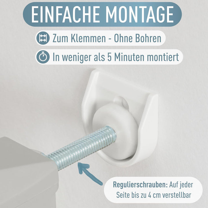ib style Türschutzgitter Yael für Babys 73,5-81,5 cm - Ohne Bohren, Treppenschutzgitter zum Klemmen,