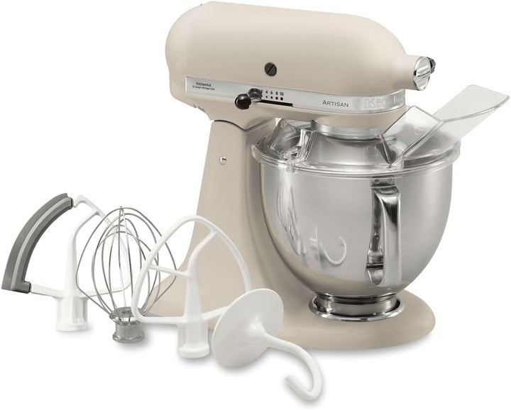 KitchenAid 5KSM175PSEFL Artisan Küchenmaschine, Stainless Steel, Weiss