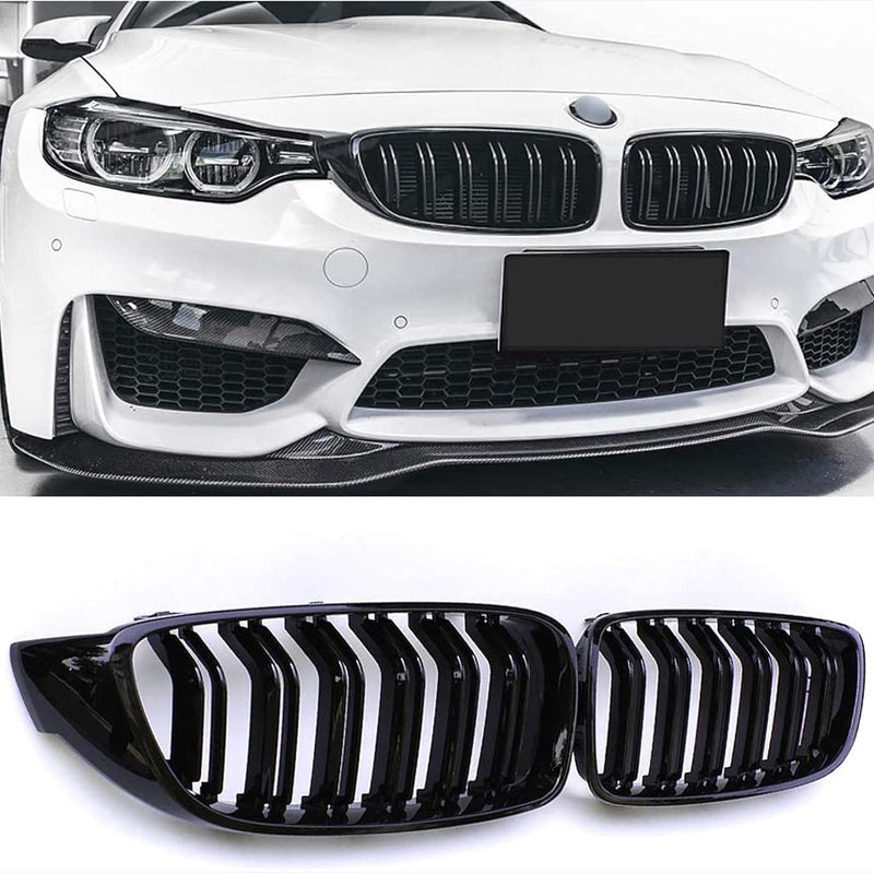 TOPTHAN Passend für BMW 4ER F32 F33 F36 M4 2014-2020 Doppelsteg Front Nieren Kühlergrill Gitter Schw