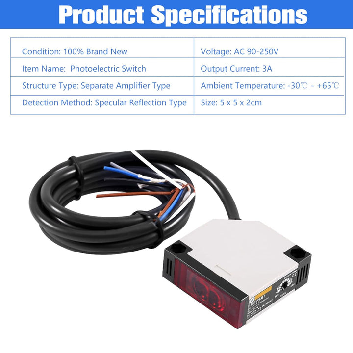 Photoelektrischer Sensorschalter Spiegelreflexion Photoelektrischer AC 90-250V 3A E3JK-R4M1 Sensorsc