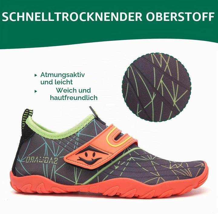 SAGUARO Kinder Badeschuhe rutschfeste Schnell Trocknend Aquaschuhe Gr.24-36 25 EU St 2 Orange, 25 EU
