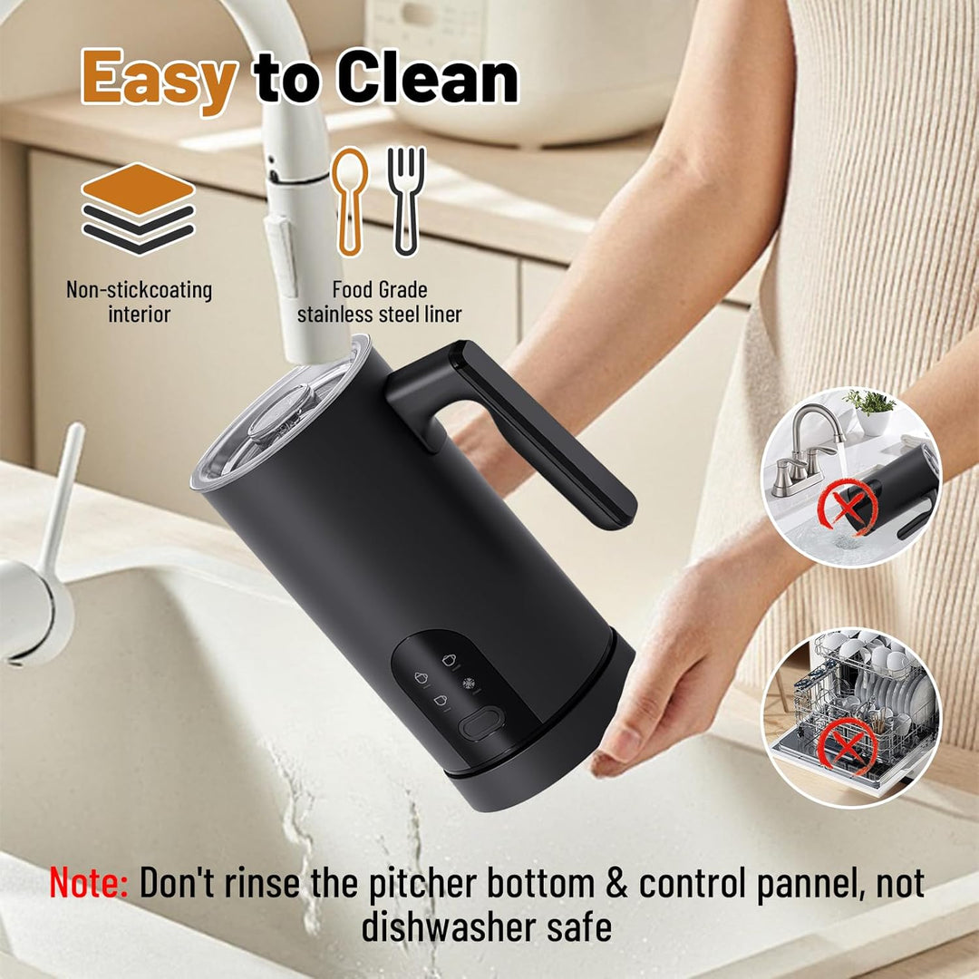 Milchaufschäumer Elektrisch 4-in-1, 580ml Milchwärmer Milchschaum Heiss/Kalt, Milchwärmer & Kakaomas