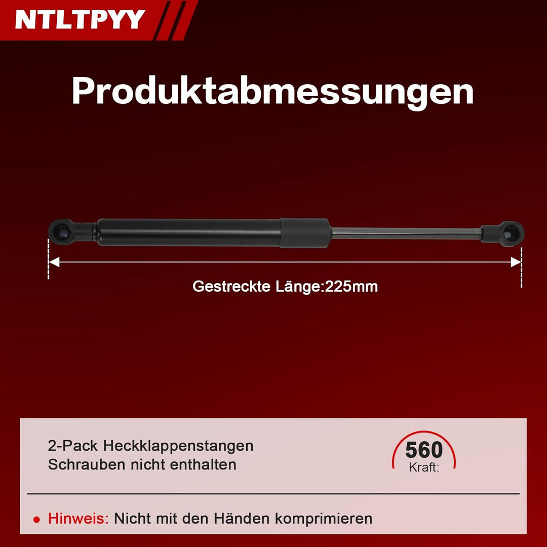 2pcs Gasdruckfeder kompatibel mit Porsche 911 1997-2005 Boxster 1996-2004, Exakte 560N Heckklappendä