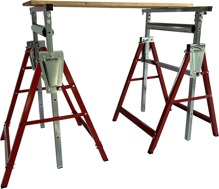 HC Tools Arbeits-Unterstellbock & Rollenbock 2in1 Doppelpack Klappbock Rollenbock Arbeitsbock Höhenv