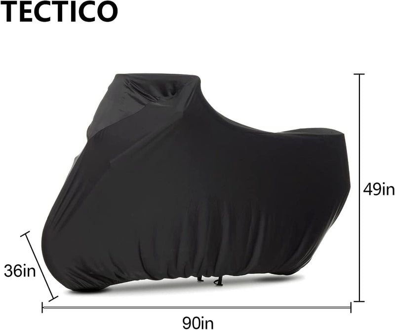 TECTICO Indoor Motorradabdeckung Elastisch Atmungsaktiv Soft Stretch XL Voller Schutz für Garage Mot