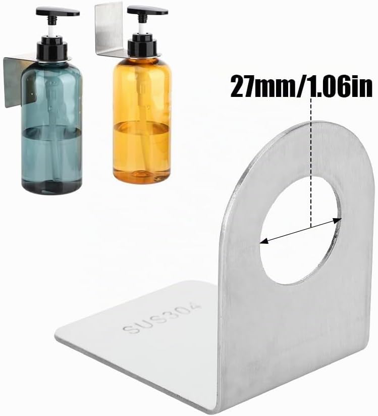 Joyzan Seifenspender Halter, Edelstahl Wand Händedesinfektionsmittelhalter Shampoo Haken Selbstklebe