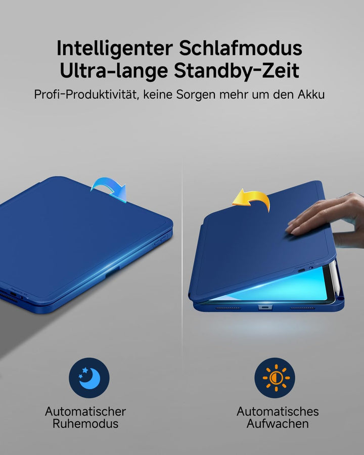 CACOE iPad 11 Hülle mit Tastatur (A16) 2025 & iPad 10. Generation 10,9 Zoll, Magnetisch Abnehmbare K