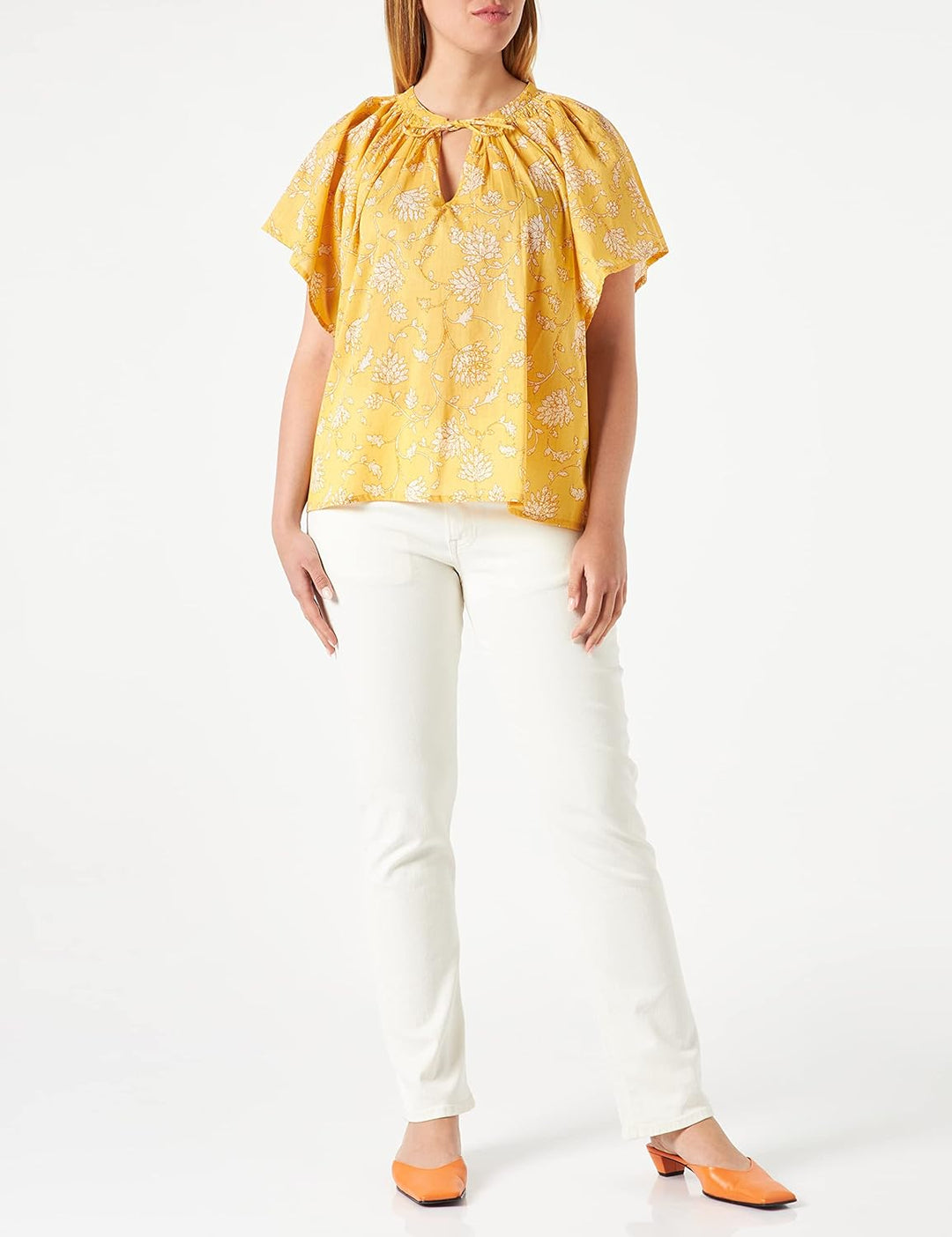 PART TWO Damen Pardispw to Relaxed Fit Top 34 Amber Yellow Block Print, 34 Amber Yellow Block Print