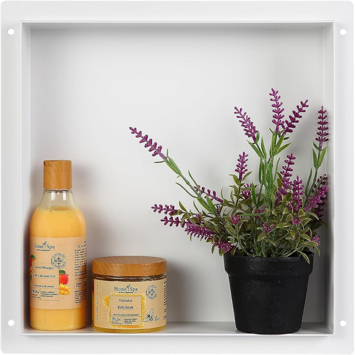 Balneo WALL-BOX NO RIM White wandnische dusche Edelstahl 30x30x7 cm Duschnische wasserdicht, flexibl