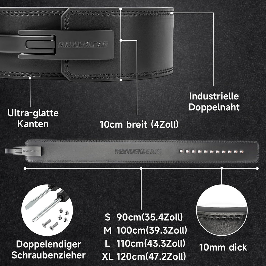 Gewichthebergürtel 10cm Leder Hebelgürtel Kreuzheben Krafttraining | Fitnessgürtel, Kunstleder, Schn