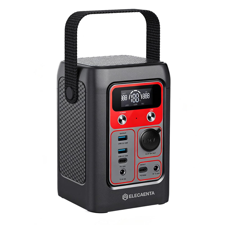 ELECAENTA Tragbare Powerstation 192Wh LiFePO4-Akku Solar Generatoren