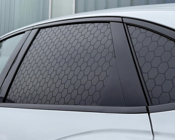 FOLIATEC Scheiben Sticker Honeycomb Auto Aufkleber, schwarz glänzend, 75 x 50 cm Schwarz Glänzend Ho