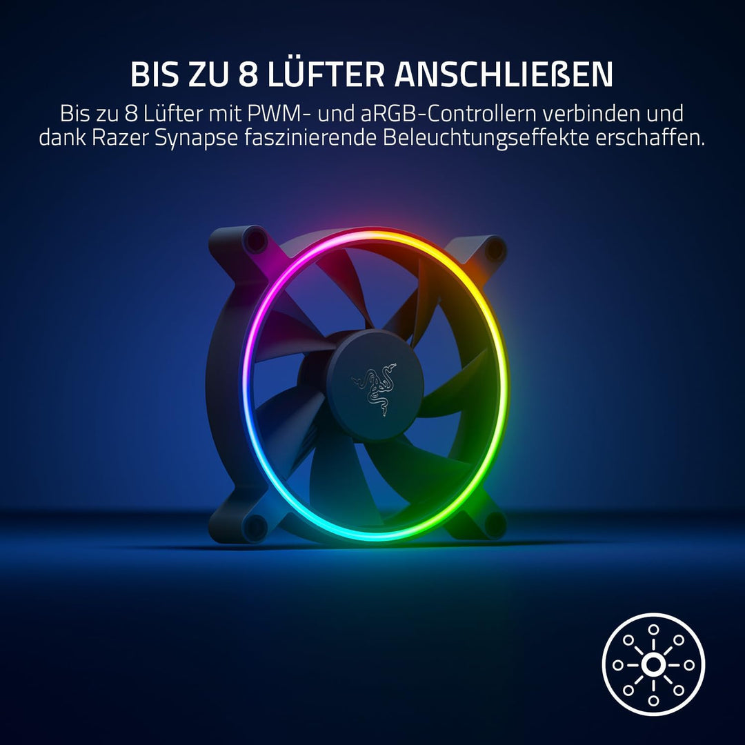 Razer Kunai Chroma - aRGB-PC-Hochleistungslüfter (Leise, leistungsstarke, Bis zu 8 Lüfter anschliess