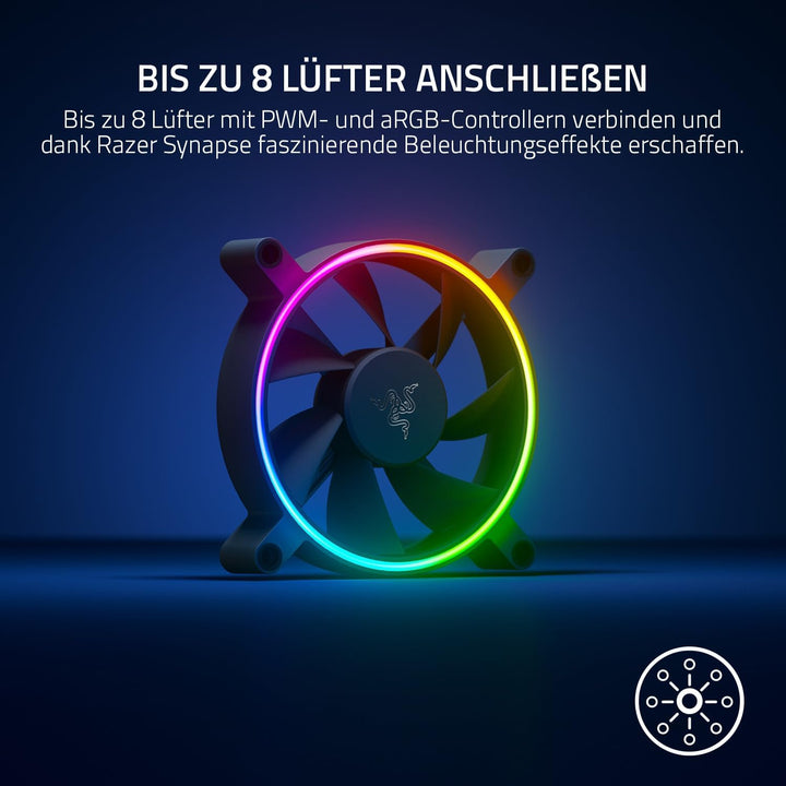 Razer Kunai Chroma - aRGB-PC-Hochleistungslüfter (Leise, leistungsstarke, Bis zu 8 Lüfter anschliess