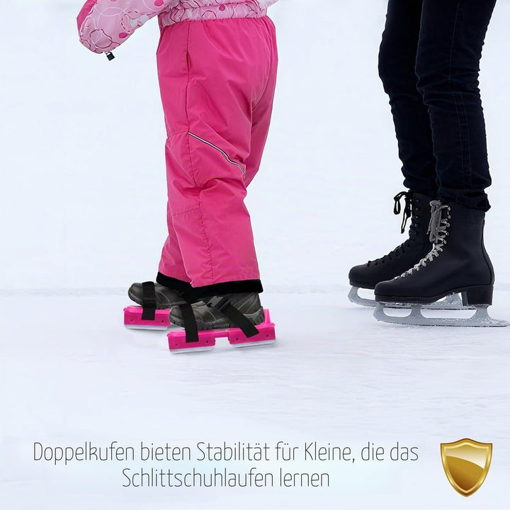 GIONAR 1 Paar Verstellbare Kleinkinder Schlittschuhe - Doppelläufer Gleitschuhe mit Riemenbefestigun