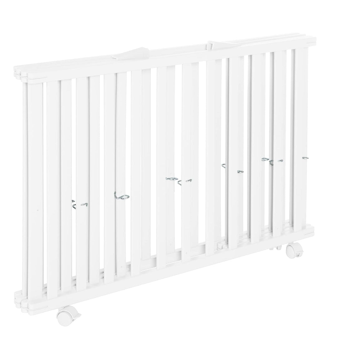 roba Laufgitter klappbar, Holz weiss, mit Einlage Little Stars, 74x100 cm, platzsparendes Spielgitte