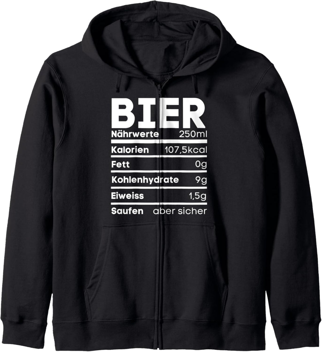 Bier Nährwerte Saufteam Saufen Aber Sicher Sauf Suff Kapuzenjacke