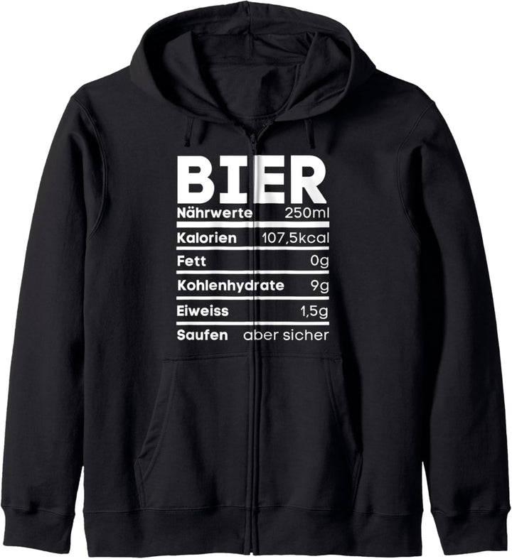 Bier Nährwerte Saufteam Saufen Aber Sicher Sauf Suff Kapuzenjacke