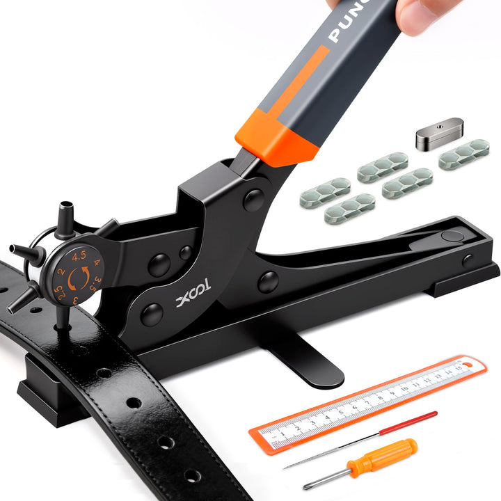 XOOL Lochzange für Leder, Gürtel Lochzange mit Hebelübersetzung, Ermüdungsfreies Arbeiten, Locher, G
