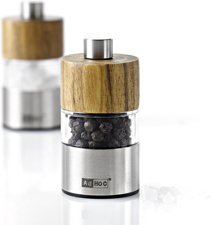 AdHoc MP33 2er-Set Pfeffermühle und Salzmühle DAVID mit Keramikmahlwerk (ohne Gewürz)