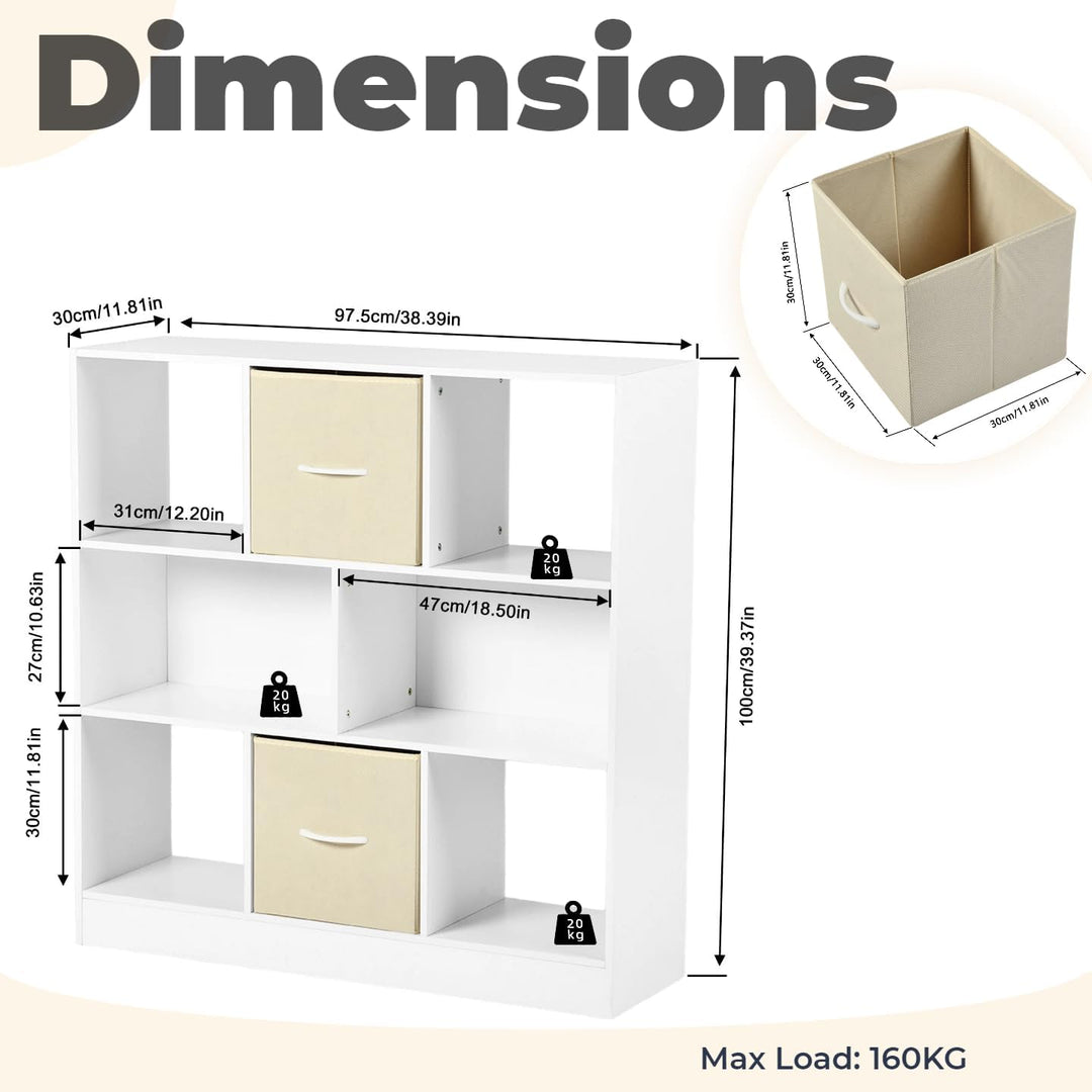 Kinderregal Spielzeugregal mit Boxen,8 Fächern,LED,Kinderzimmer Regal Kinder Bücherregal mit Kinderk