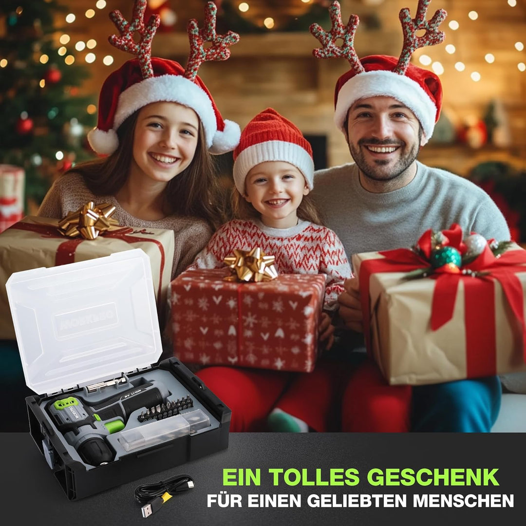WORKPRO 8V Akku Bohrschrauber Set mit Transportkoffer, Akkuschrauber, 2x2000 mAh Akkus Bohrmaschine,