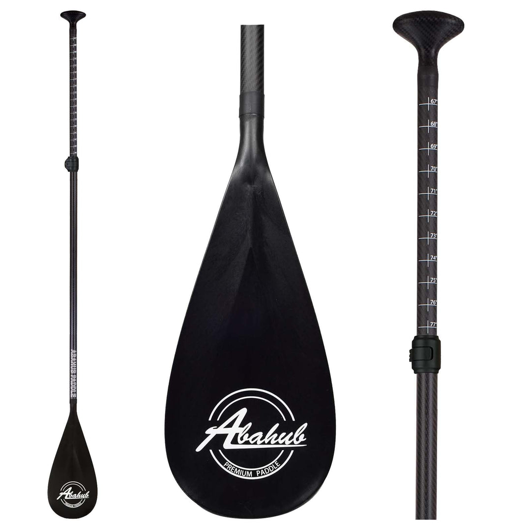 Abahub 3teilig Carbon SUP Paddel mit Paddeltasche Stand Up Teleskoppaddel 170-218cm Karbonschaft+Kun