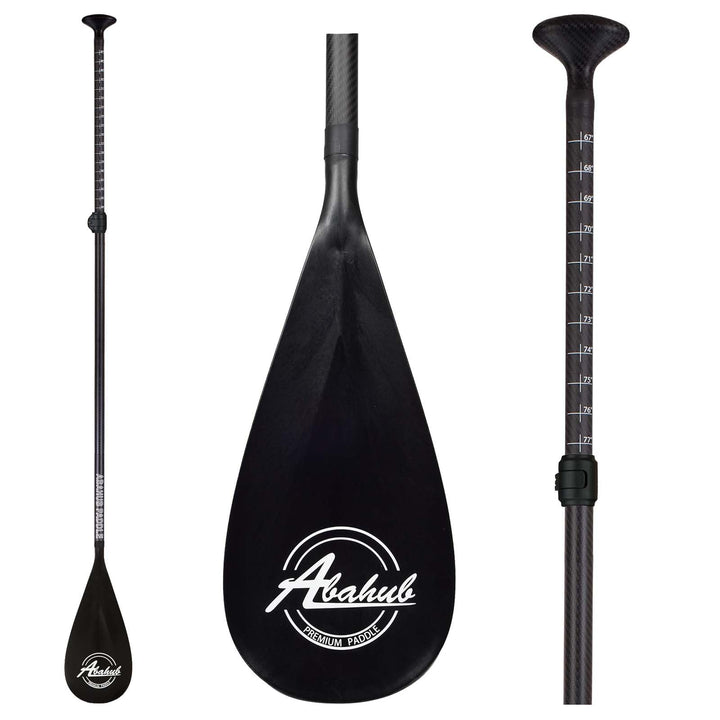 Abahub 3teilig Carbon SUP Paddel mit Paddeltasche Stand Up Teleskoppaddel 170-218cm Karbonschaft+Kun