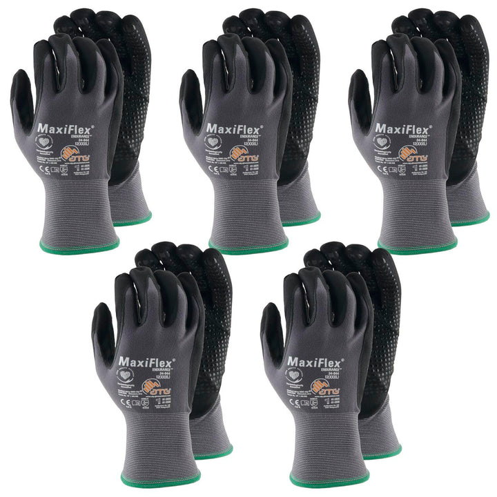 vasalat Schutzhandschuhe Maxiflex Endurance Arbeitshandschuhe Gr. 12/5 Paar Grösse 12 (5er Pack) gra