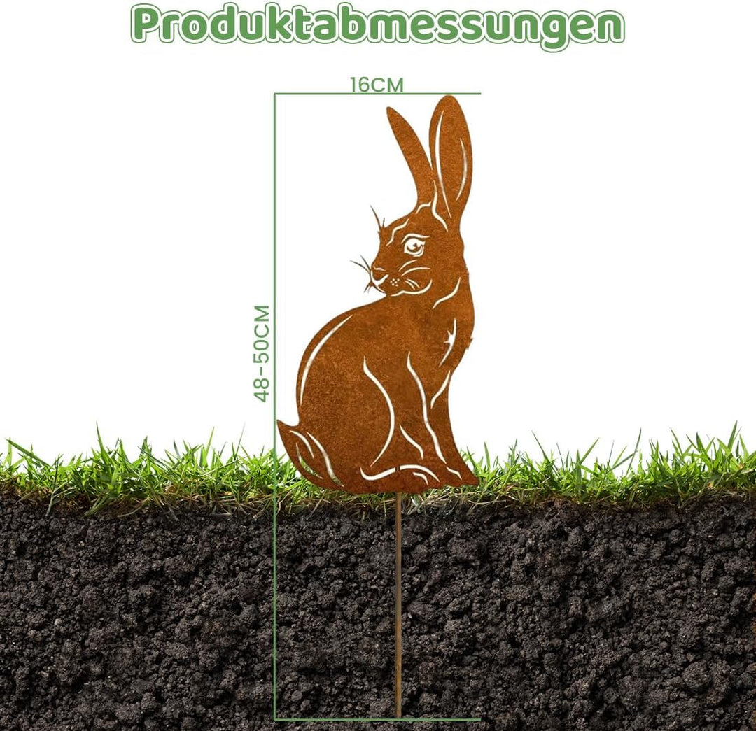 Gartenstecker Osterhase, Osterhase Gartendeko Rost, Gartendeko Stecker Oster-hase, Ostern Deko für G
