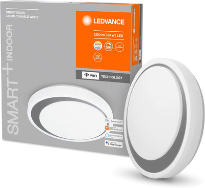 Ledvance Smarte LED Wand-und Deckenleuchte für Innen mit WiFi Technologie, Lichtfarbe änderbar (3000