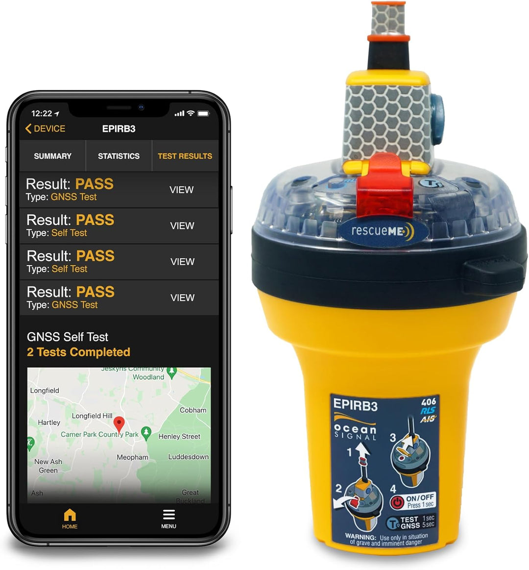 Ocean Signal rescueME EPIRB3 Notfunkbake: AIS, RLS & GPS – Sichtba & Infrarot-Stroboskop – MEOSAR ko