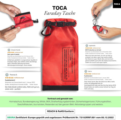 TOCA No Signal Sleeve - RFID-Blocker & Anti-Tracking Faraday-Tasche, Datenschutz Handy-Hülle, EMF Ab