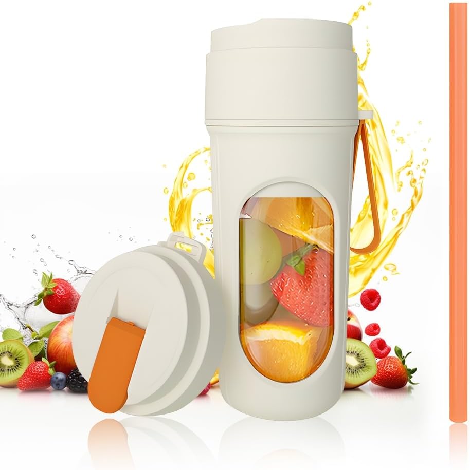 Tragbarer Mixer für Smoothie, 450ml Mixer Smoothie Maker To Go Mini Mixer to Go USB Aufladbarer Mini