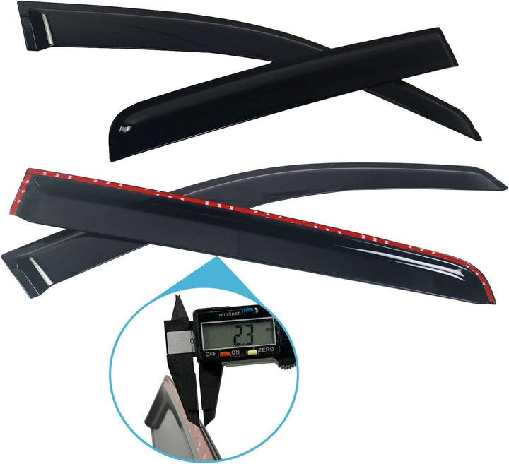 JHCHAN Windabweiser Regenabweiser Schwarz für Ford Ranger 2012-2022 Wildtrak T6 T7 T8 XL XLT Limited