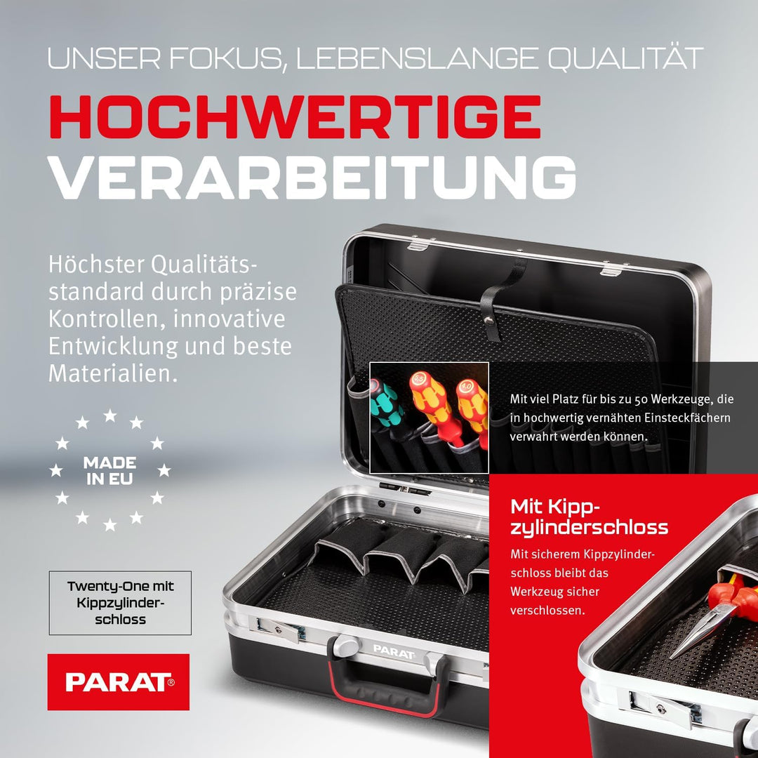 PARAT Twenty-One Werkzeugkoffer | Werkzeugkoffer leer | Robuster Werkzeugkasten & Toolbox aus ABS |