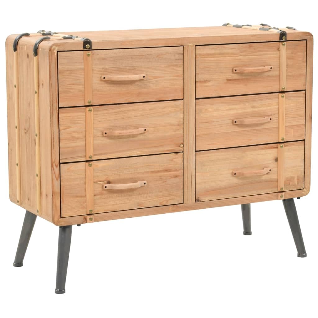 vidaXL Schubladenschrank Tannenholz Massiv Sideboard Kommode Anrichte Schrank