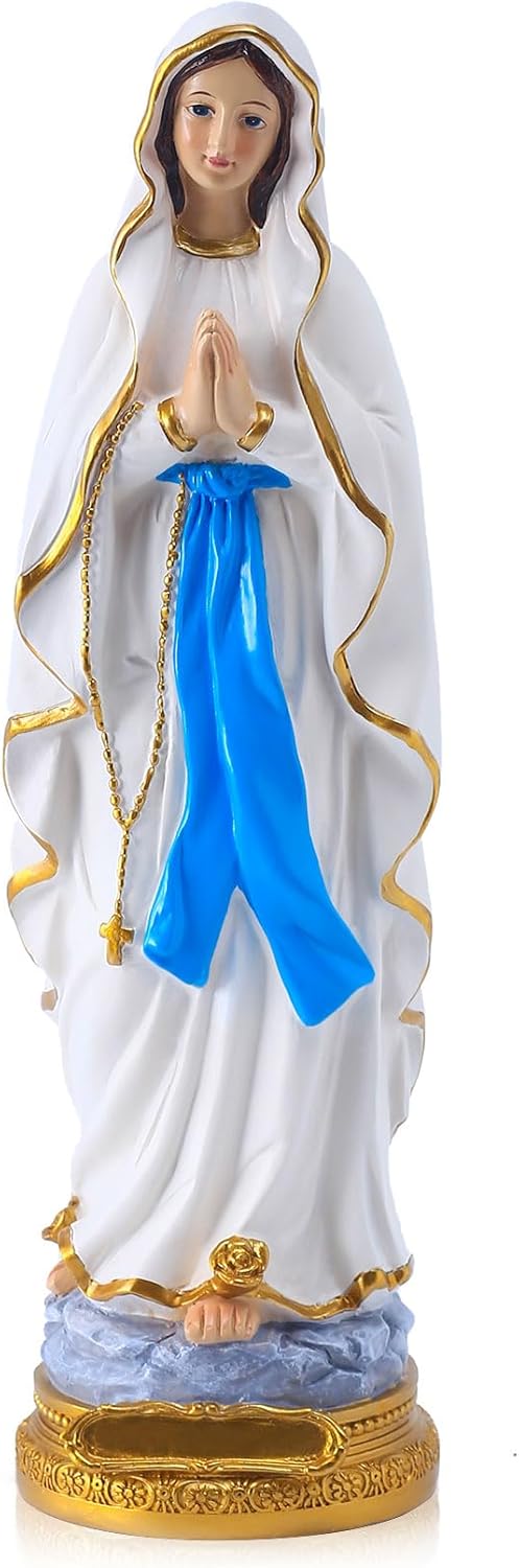QIANLING 30 cm Jungfrau Maria Statue, Religiöses Geschenk Gesegnete Mutter Jungfrau Maria Statue, Ha