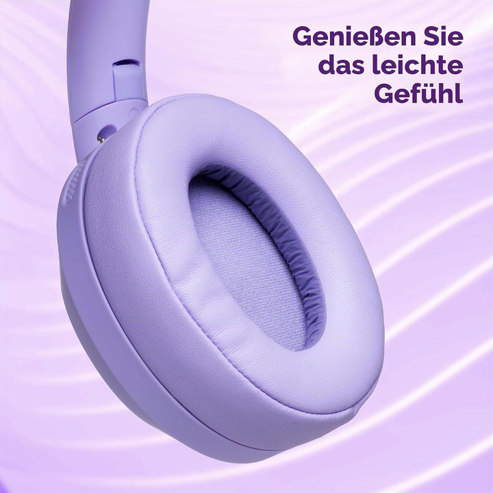 PowerLocus Hybrid Active Noise Cancelling Kopfhörer, 60 Std. Spielzeit Kopfhörer Kabellos, Transpare