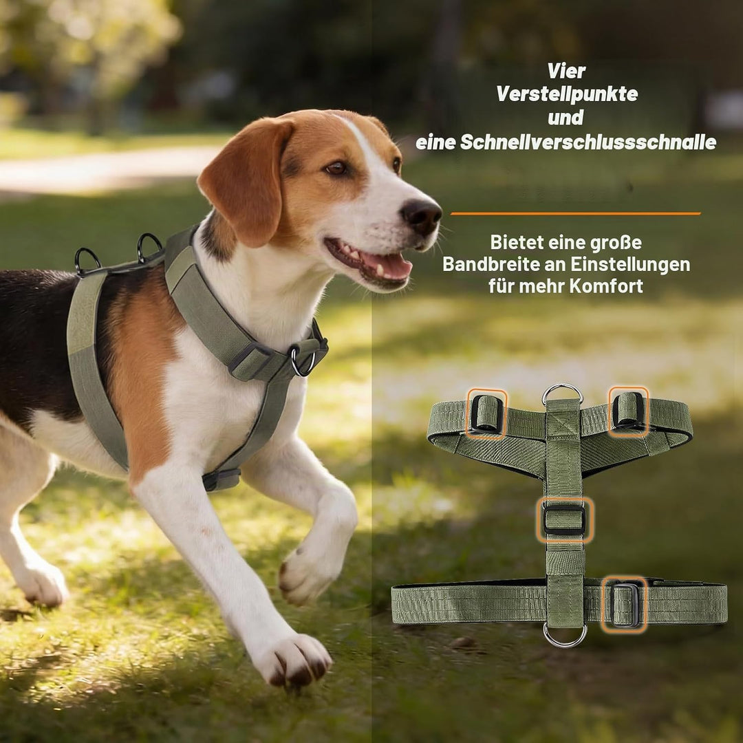Hundegeschirr Anti Zug, Brustgeschirr Verstellbar mit Front Clip, Anti Zieh Geschirr für Hunde, Weic