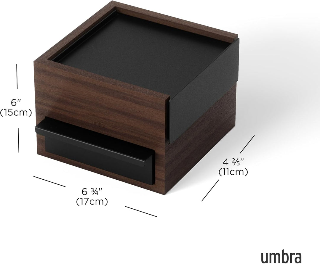 Umbra Stowit Mini Design Schmuckkasten – moderne Schmuck Box mit Geheimfächern für Ringe, Armbänder,