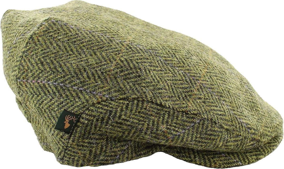 Mucros Weavers Irish Trinity Flat Cap für Herren Newsboy Hut XL Green Herringbone, XL Green Herringb