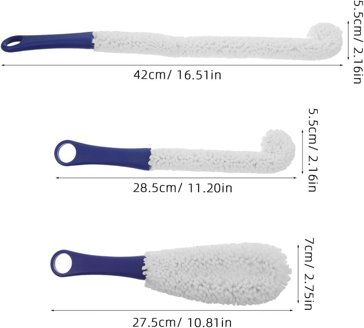 3 Stück Flexibler Schaumstoff Reinigungsbürsten zur Effizienten Reinigung von Weingläsern und Glasfl