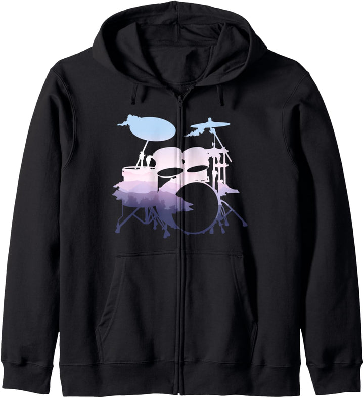 Landschaft Schlagzeug Instrument Geschenk Für Schlagzeuger Kapuzenjacke