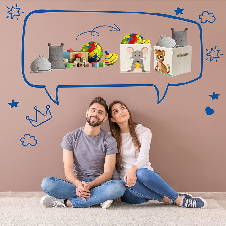 Premium Aufbewahrungsbox Kallax Kinder - 8 Motive (33x33x33cm) | Grösse passend als Kallax Boxen Kin